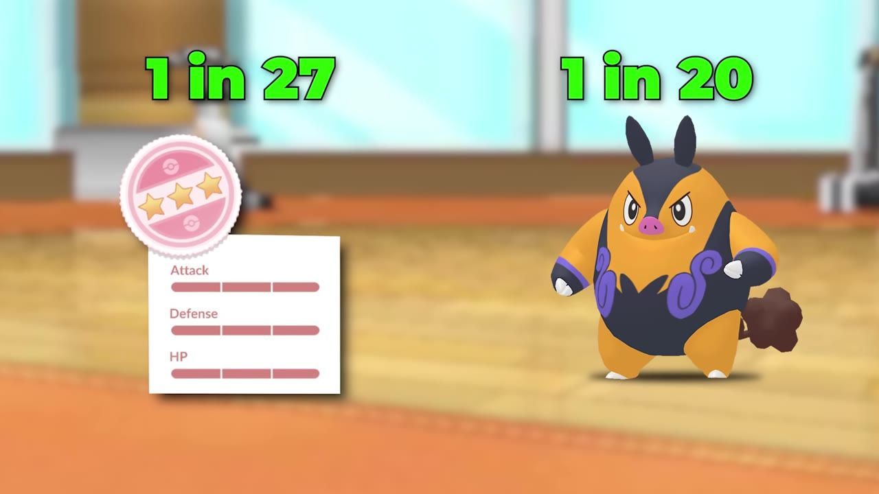 A Pokémon with boosted shiny odds and a graphic showing increased rates.