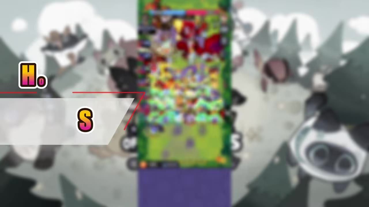 A blurred game battlefield is filled with many colorful enemies and combat effects, with a large overlay covering the left side.