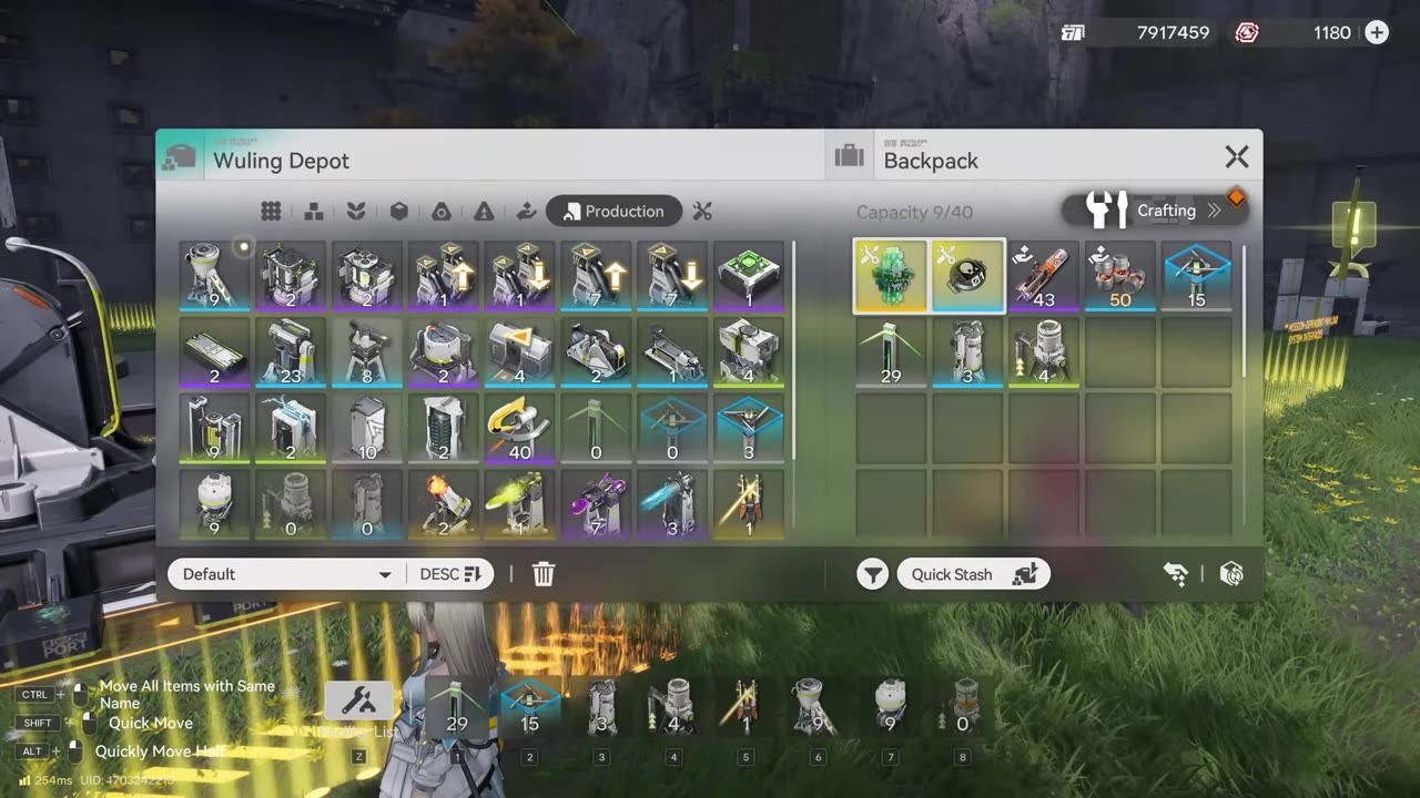 Crafting interface showing highlighted fluid supply unit.