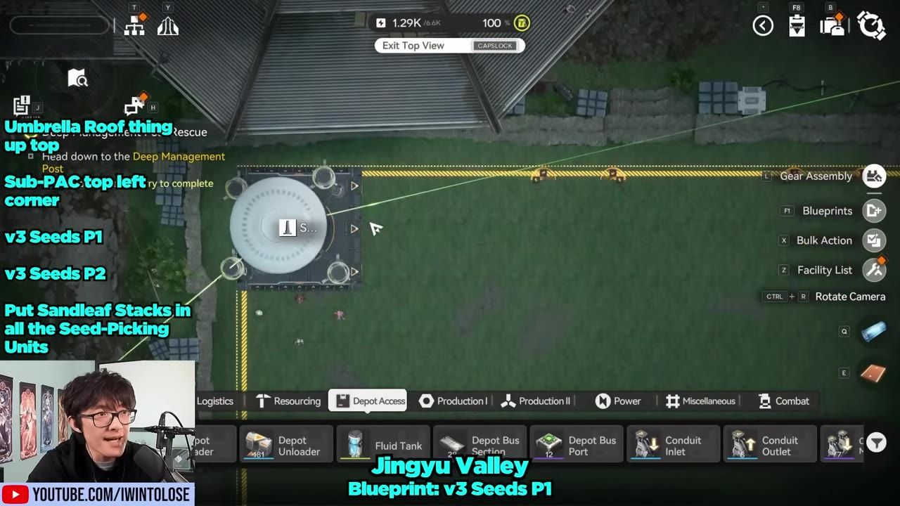 Top view of a gameplay setup with a circular structure and connected components for Zeronite production.