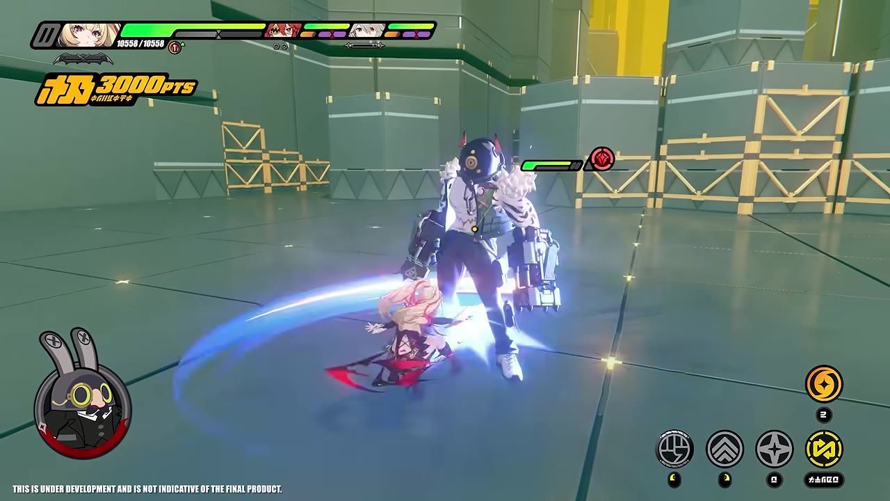 A character attacking an enemy with a graphical effect on-screen.