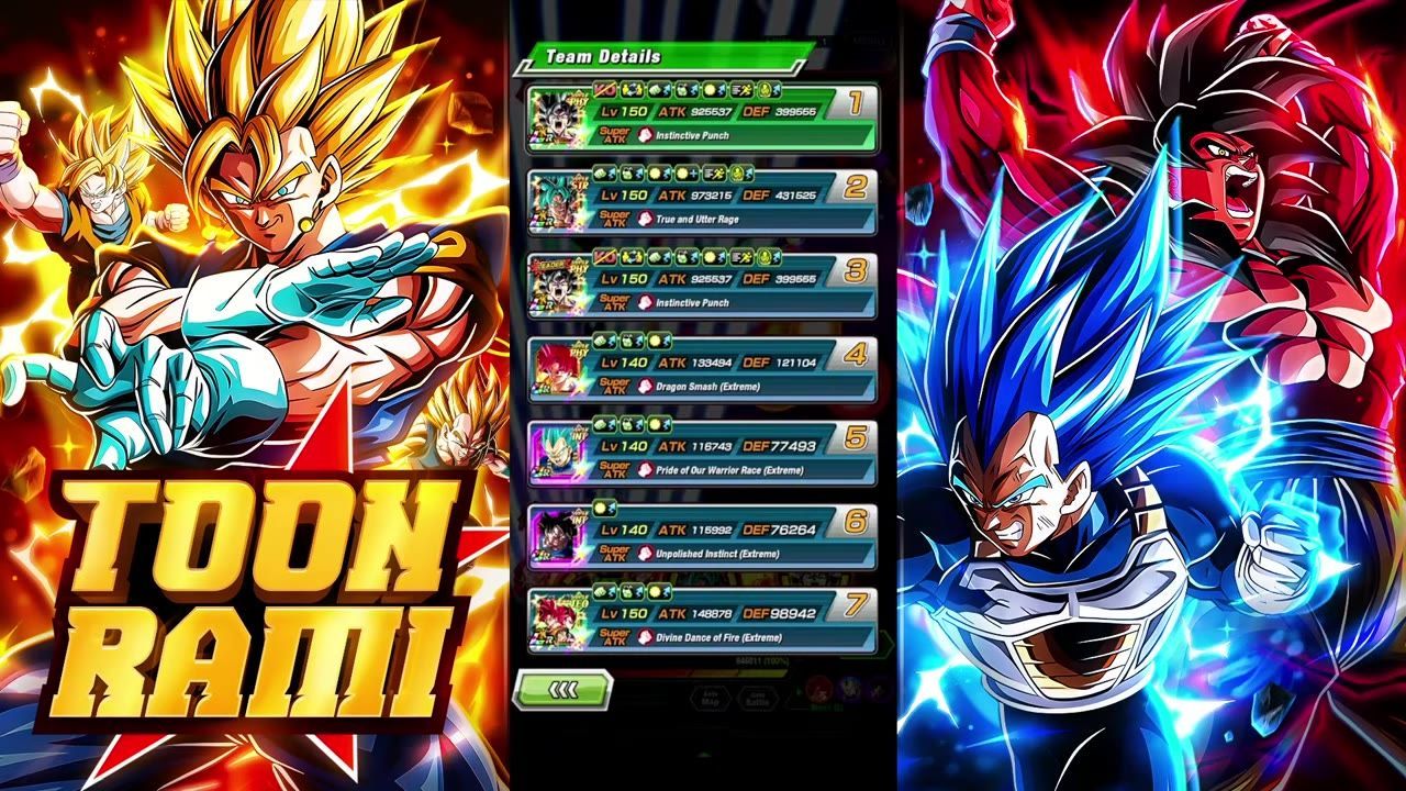 Team details screen showing units with their levels, stats, and abilities.