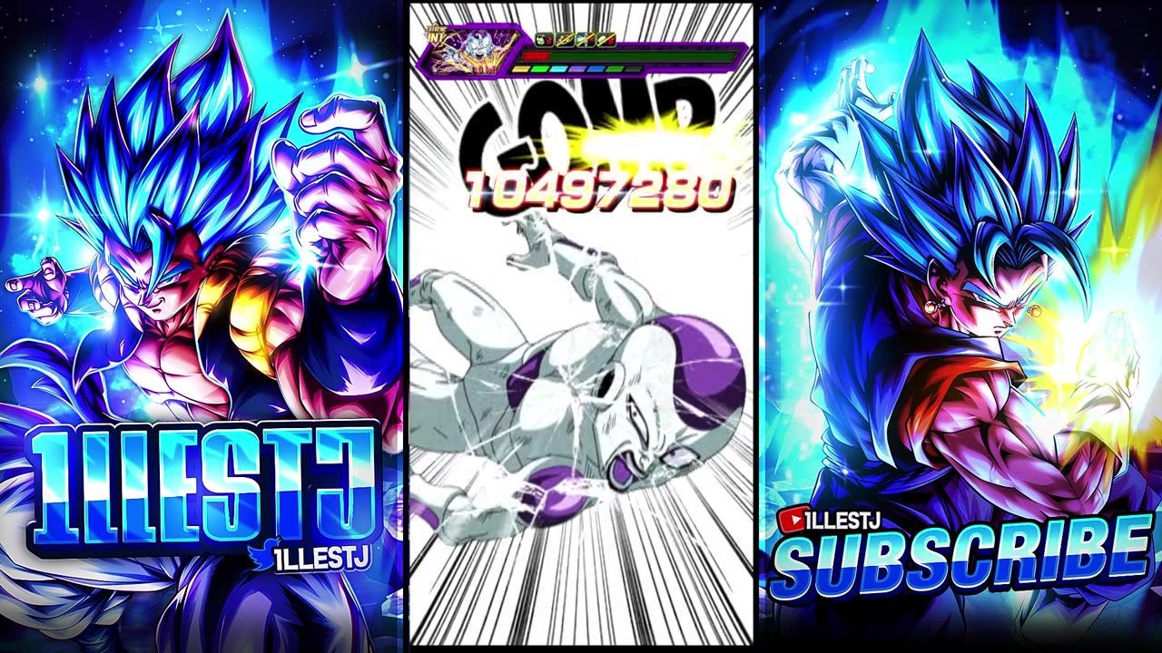 Combat sequence showing Manga Frieza performing a critical hit with damage displayed.