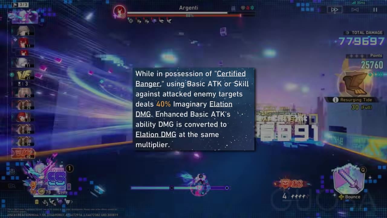 Detailed description of the Certified Banger passive includes its usage and multiplier effects.