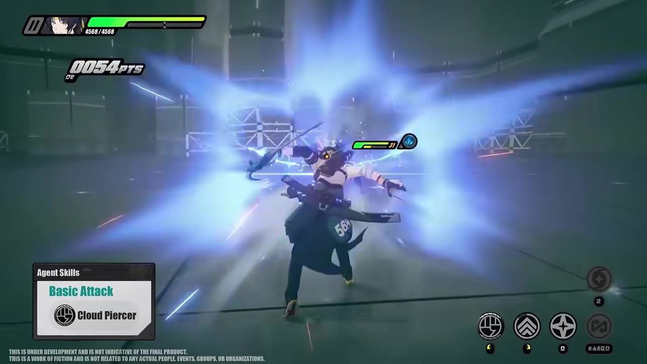 A character performs an attack with a visible burst of energy in a dimly lit environment.