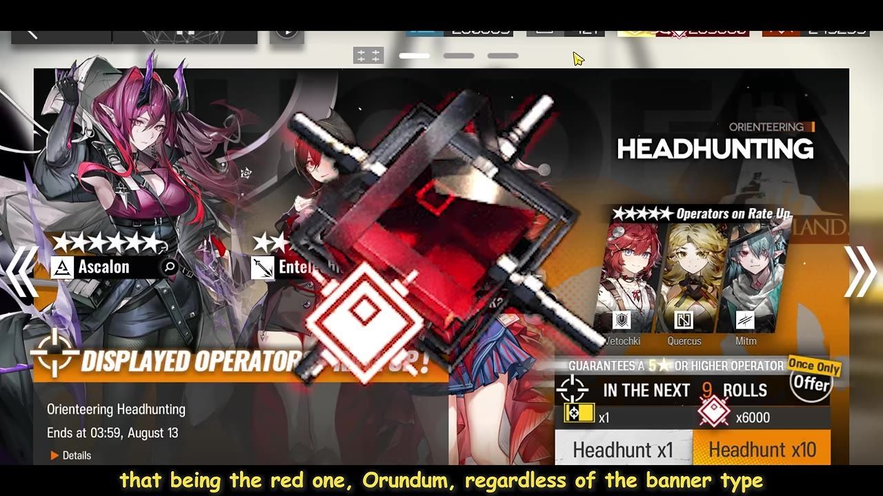 A gacha game banner screen showing limited and standard banners with operators displayed.