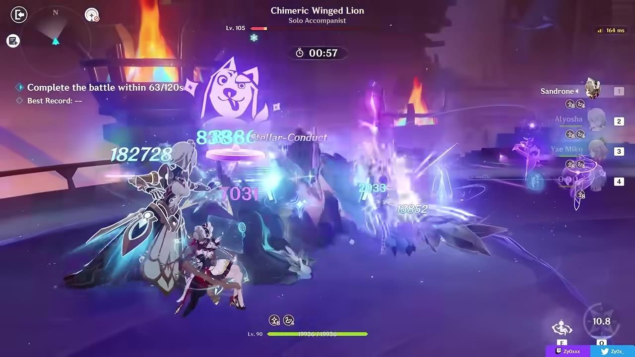 Characters engaging in combat showing damage numbers and bright magical effects.