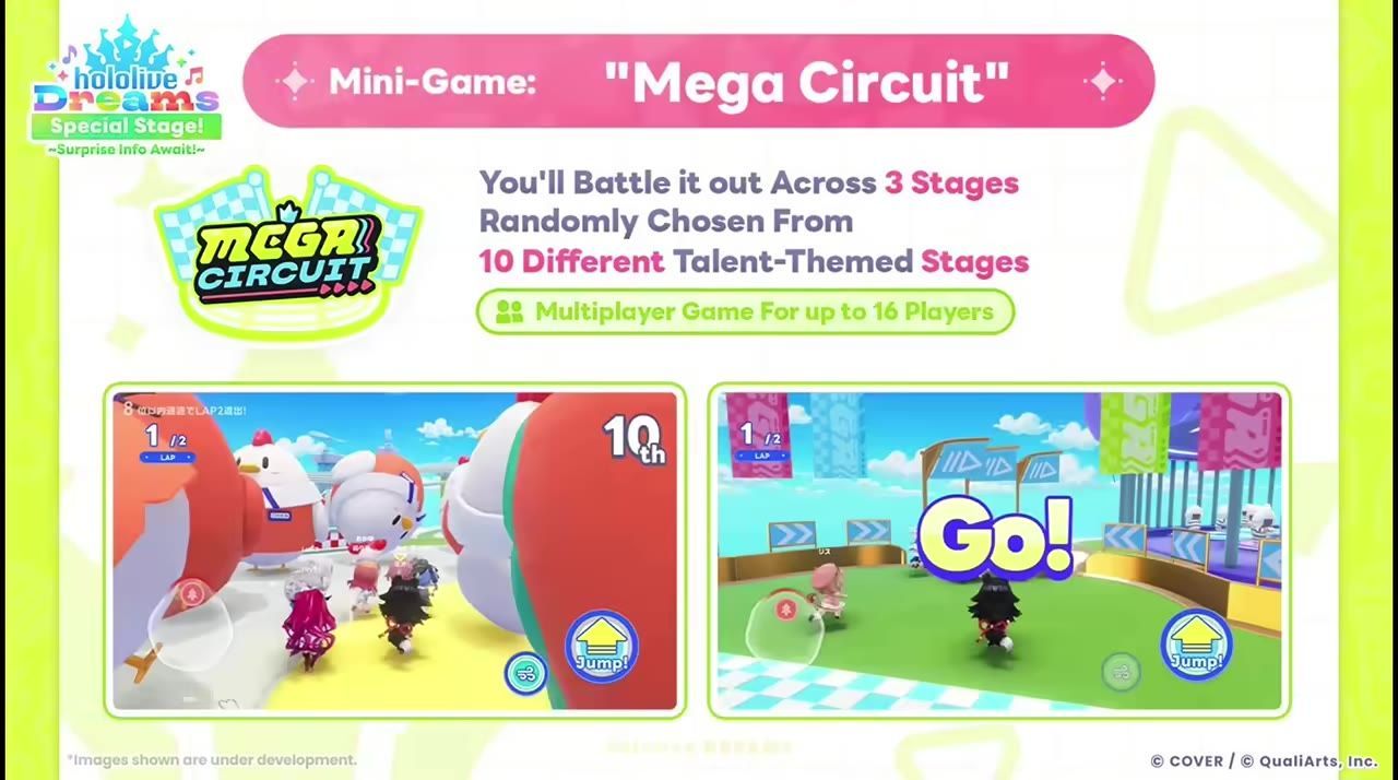 Game screen showcasing a mini-game activity labeled as Mega Circuit.
