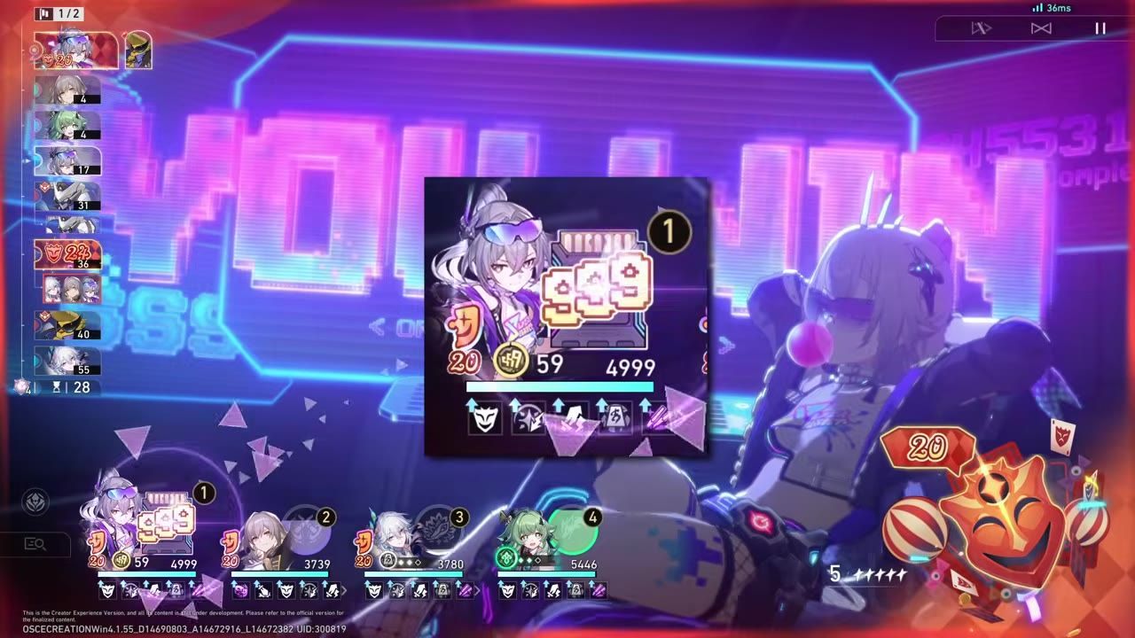 Team composition screen featuring Silver Wolf and other characters in a turn-based RPG interface.